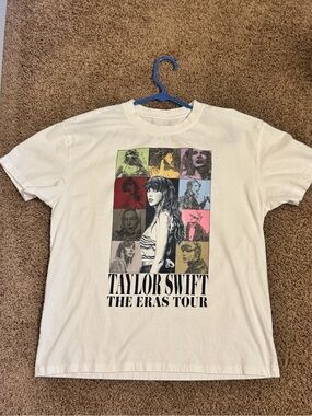 Taylor Swift White color Multi-Color Eras Tour Graphic Tee - like new  Large